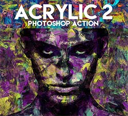 极品PS动作－丙烯绘画：Acrylic 2 Photoshop Action